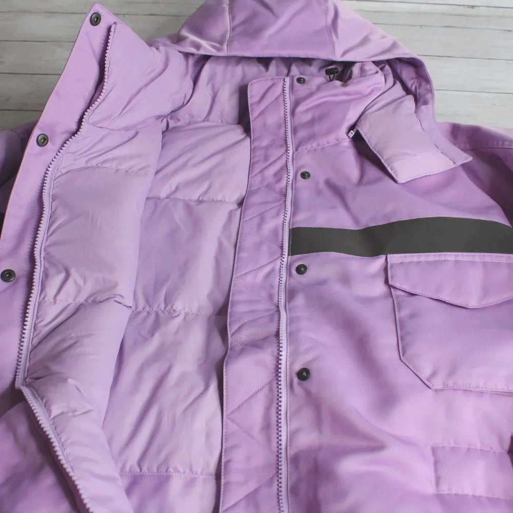 Nike Women's Winter Parka Coat Size L Oversized Down Fill Purple Puffer